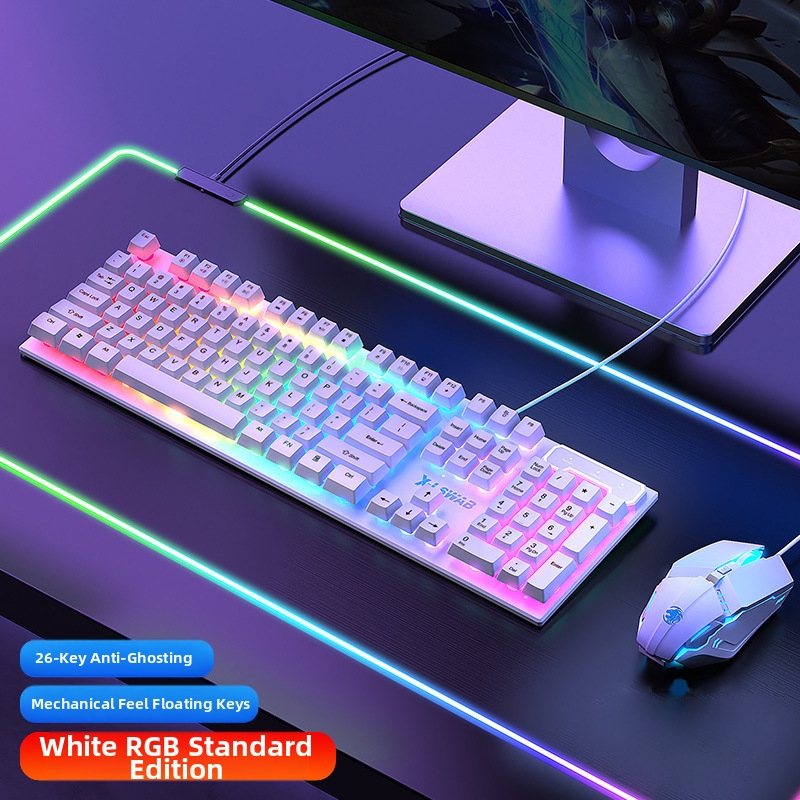 Gaming Keyboard Mouse Set - Проводной игровой механический комплект: клавиатура и