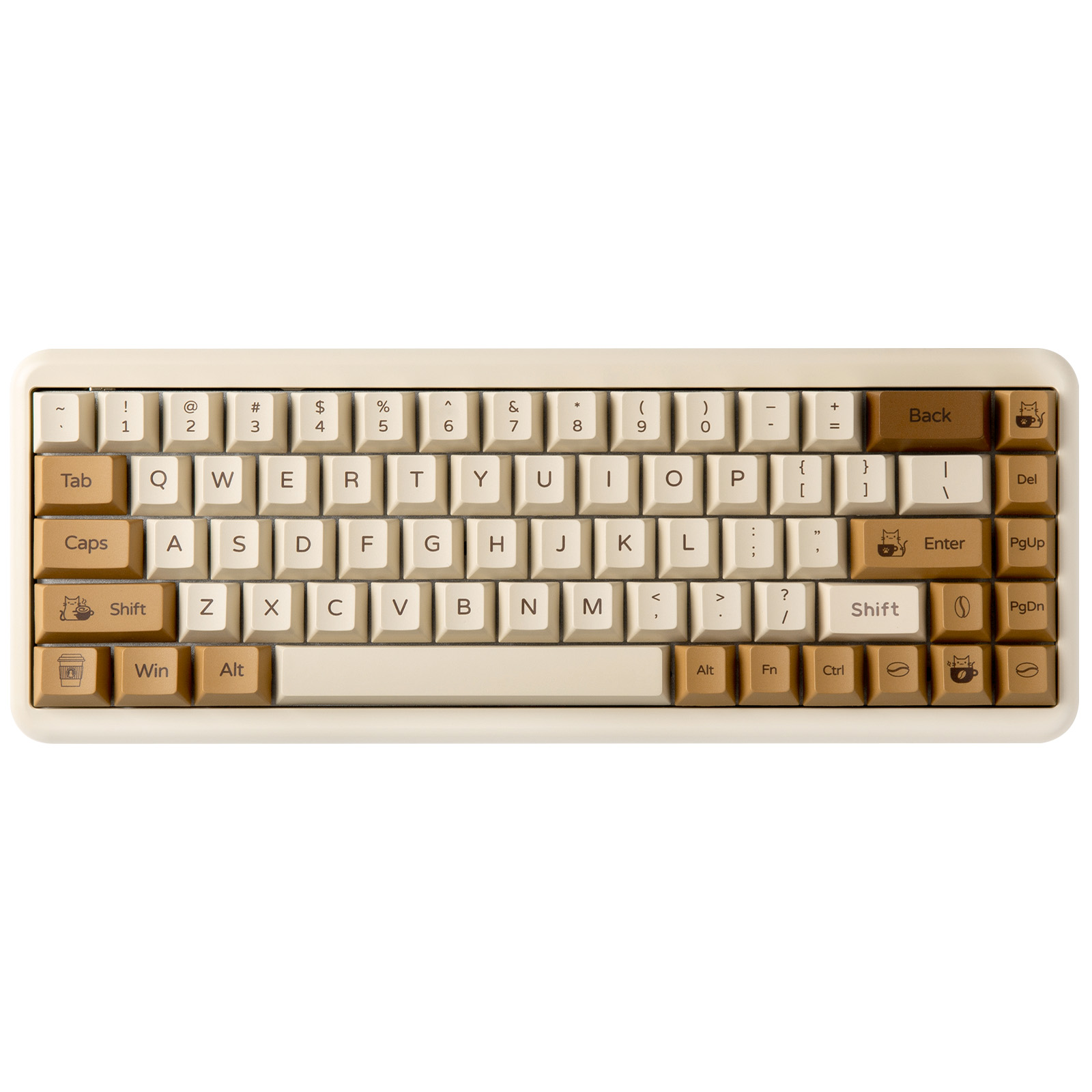 Gaming Keyboard Extension - Комплект кастомных PBT-кейкапов YUNZII Coffee Cat,