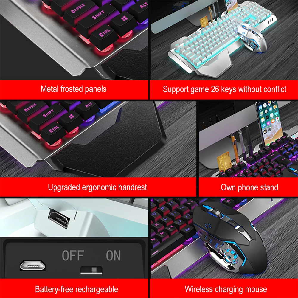 K680 перезаряжаемый 2,4G беспр – обзор и цена Gaming Keyboard And Mouse Set