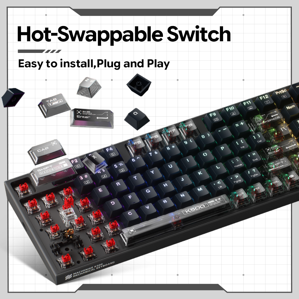 Проводная механическая клавиат – обзор и цена Gaming Keyboard Hot Swappable
